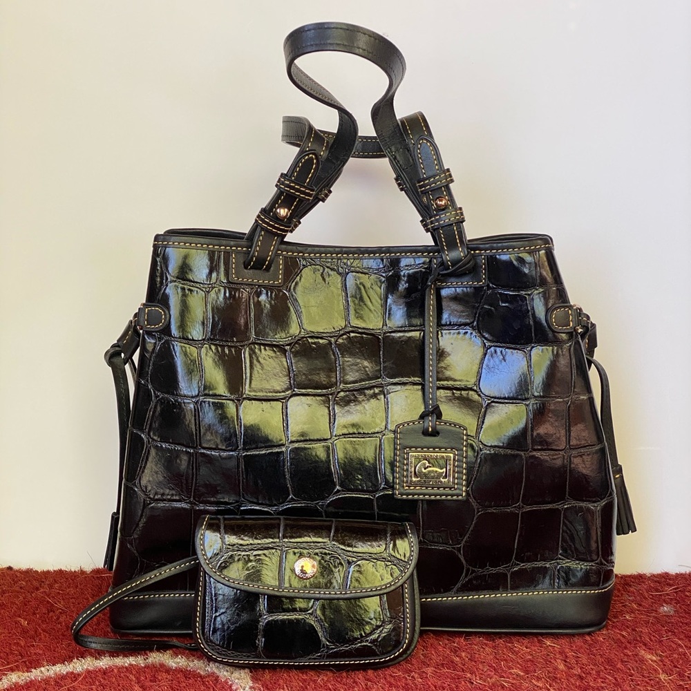 Dooney & Bourke Double Strap Tassel Bag Black NWOT